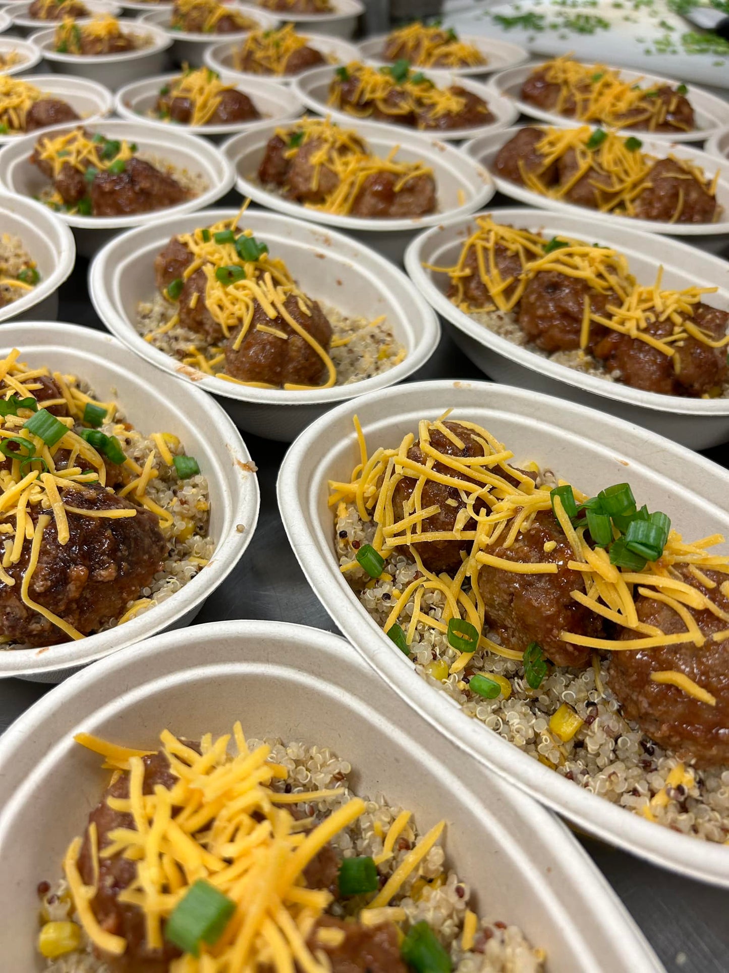 BBQ Turkey Meatballs w/ Cheddar Corn Quinoa