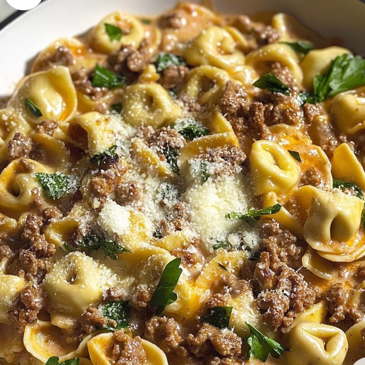 Cheese Tortellini with Creamy Beef Bolognese