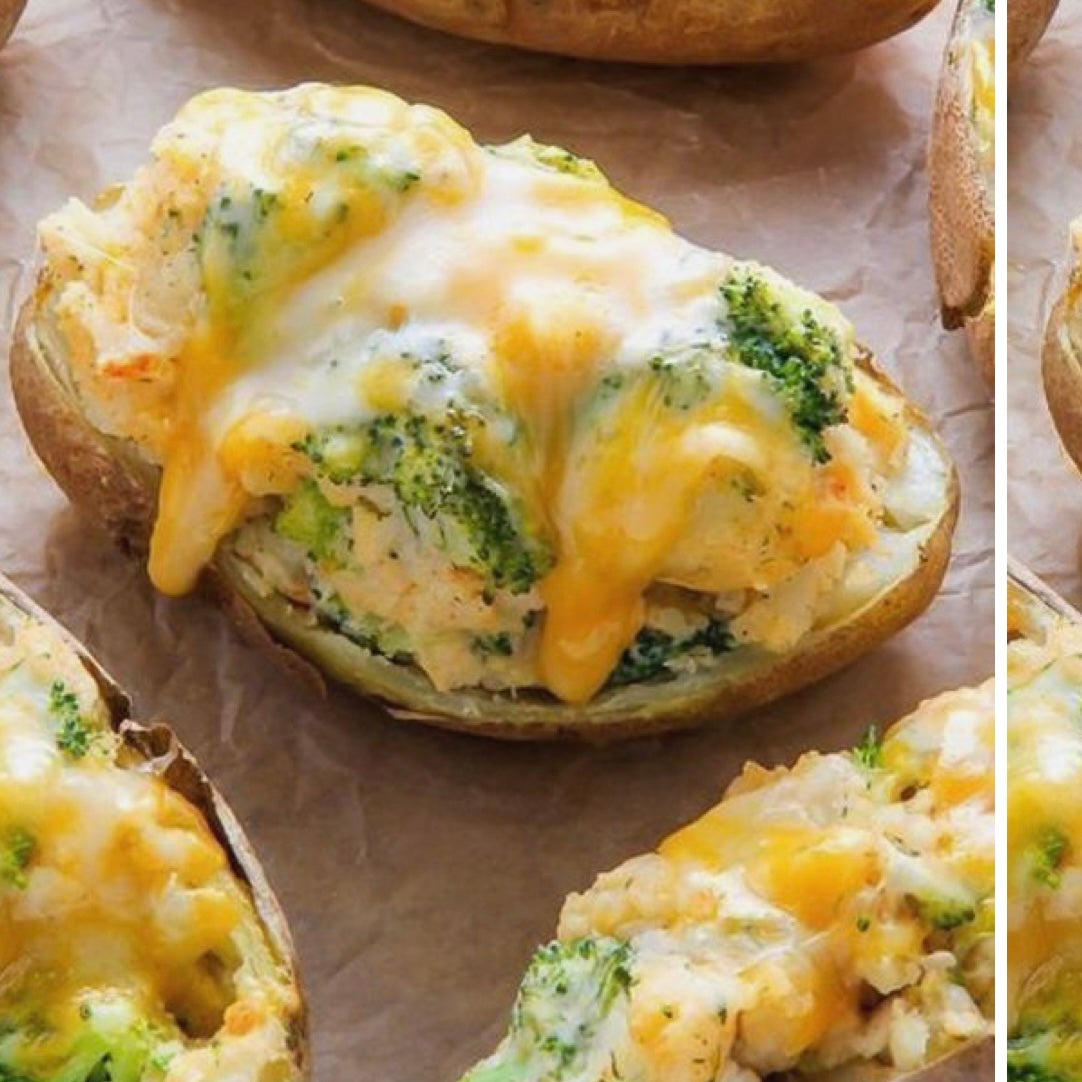 Chicken Broccoli & Cheddar Stuffed Potato